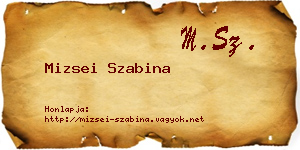 Mizsei Szabina névjegykártya