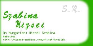 szabina mizsei business card